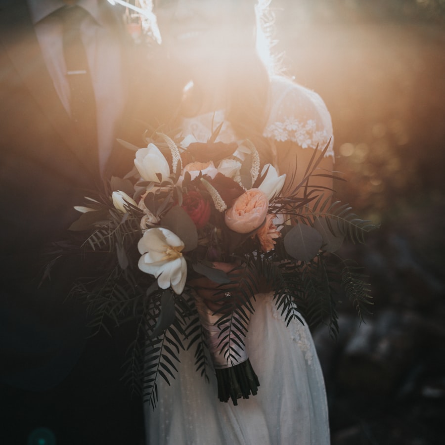 Bride holding a wedding bouquet