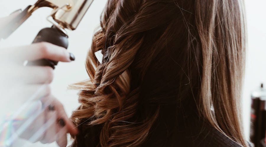 Creative hair styling with a curling iron